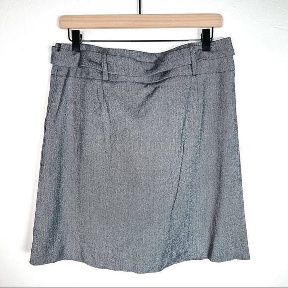 French Connection gray wool blend pleated business casual skirt size 12 B127 - Picture 5 of 5